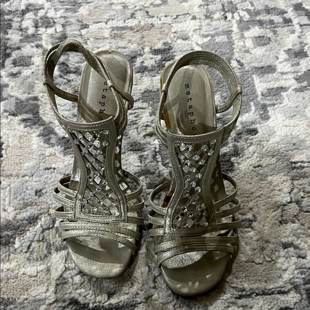 Metaphor Metallic Strappy Heels